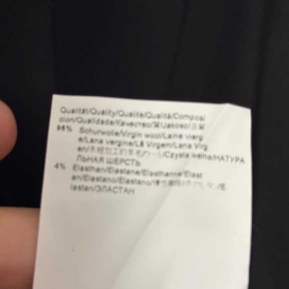 041 HUGO BOSS Tailored Diotta V-Neck Wool Sheath Dress, Black Sz 12 - Picture 8 of 9